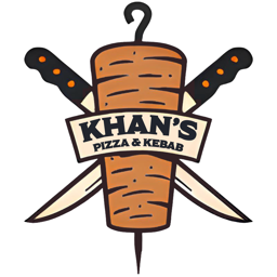 Khan’s Pizza and Kebab logo.